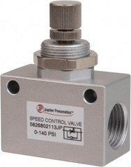 PRO-SOURCE - 1/2" NPT Inline Speed Control Valve - 0 to 140.78 psi & Aluminum Alloy Material - Eagle Tool & Supply