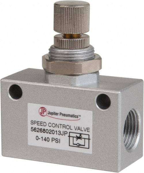 PRO-SOURCE - 3/8" NPT Inline Speed Control Valve - 0 to 140.78 psi & Aluminum Alloy Material - Eagle Tool & Supply