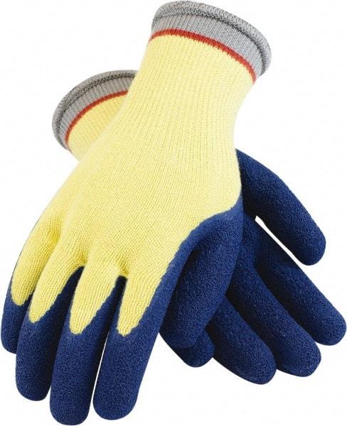 PRO-SAFE - Size XL (10), ANSI Cut Lvl A4, Puncture Lvl 4, Abrasion Lvl 3, Kevlar Cut Resistant Gloves - 10.2" Long, Palm & Fingers Coated, Blue, Paired - Eagle Tool & Supply