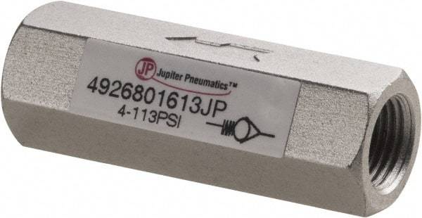 PRO-SOURCE - 1/8" Aluminum Check Valve - Inline, FNPT x FNPT - Eagle Tool & Supply