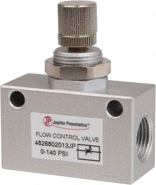PRO-SOURCE - 3/8" NPT Inline Flow Control Valve - 0 to 140.78 psi & Aluminum Alloy Material - Eagle Tool & Supply