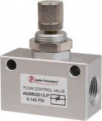 PRO-SOURCE - 3/8" NPT Inline Flow Control Valve - 0 to 140.78 psi & Aluminum Alloy Material - Eagle Tool & Supply