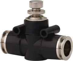 PRO-SOURCE - 1/2" Tube OD Inline Flow Control Valve - 0 to 113.76 psi & Techno Polymer, Brass, Steel Material - Eagle Tool & Supply