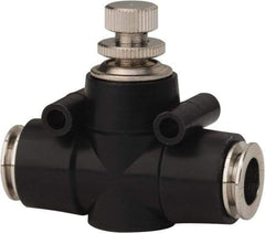 PRO-SOURCE - 3/8" Tube OD Inline Flow Control Valve - 0 to 113.76 psi & Techno Polymer, Brass, Steel Material - Eagle Tool & Supply