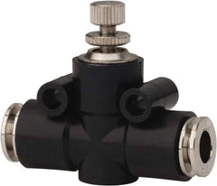 PRO-SOURCE - 1/4" Tube OD Inline Flow Control Valve - 0 to 113.76 psi & Techno Polymer, Brass, Steel Material - Eagle Tool & Supply