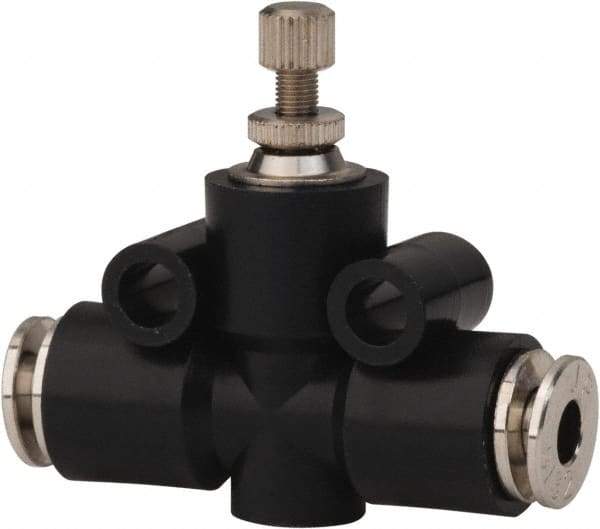 PRO-SOURCE - 5/32" Tube OD Inline Flow Control Valve - 0 to 113.76 psi & Techno Polymer, Brass, Steel Material - Eagle Tool & Supply