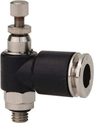 PRO-SOURCE - 10-32 Male NPT x 1/4" Tube OD Miniature Exhaust Valve - 0 to 113.76 psi & Techno Polymer, Brass, Steel Material - Eagle Tool & Supply