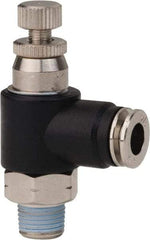 PRO-SOURCE - 1/8" Male NPT x 1/4" Tube OD Compact Banjo Valve - 0 to 113.76 psi & Techno Polymer, Brass, Steel Material - Eagle Tool & Supply