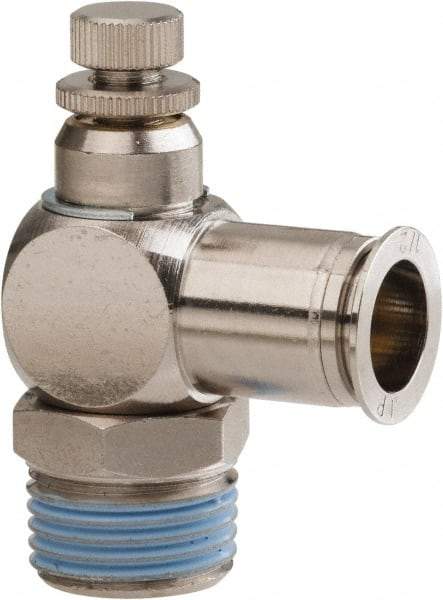 PRO-SOURCE - 1/2" Male NPT x 1/2" Tube OD Tamper Resistant Valve - 0 to 113.76 psi & Nickel Plated Brass Material - Eagle Tool & Supply