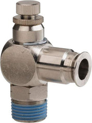 PRO-SOURCE - 3/8" Male NPT x 3/8" Tube OD Tamper Resistant Valve - 0 to 113.76 psi & Nickel Plated Brass Material - Eagle Tool & Supply