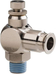 PRO-SOURCE - 1/4" Male NPT x 3/8" Tube OD Tamper Resistant Valve - 0 to 113.76 psi & Nickel Plated Brass Material - Eagle Tool & Supply