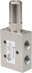 PRO-SOURCE - 1/8" NPT 5-Way, 2 Position Mini Mechanical Valve - 0.34 CV Rate, 9 CFM, 127.98 Max psi, Air Pilot/Spring Actuator - Eagle Tool & Supply