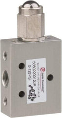 PRO-SOURCE - 1/8" NPT 5 Way, 2 Position Mini Mechanical Valve - 0.34 CV Rate, 9 CFM, 127.98 Max psi, Ball Plunger/Spring Actuator - Eagle Tool & Supply