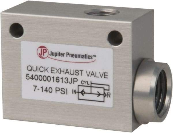 PRO-SOURCE - 1/8" NPT Quick Exhaust Valve - 1/4" Exhaust Port, 7.1 to 140.78 psi, Aluminum Alloy Material - Eagle Tool & Supply