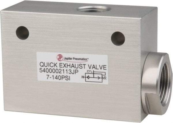 PRO-SOURCE - 1/2" NPT Quick Exhaust Valve - 3/4" Exhaust Port, 7.1 to 140.78 psi, Aluminum Alloy Material - Eagle Tool & Supply