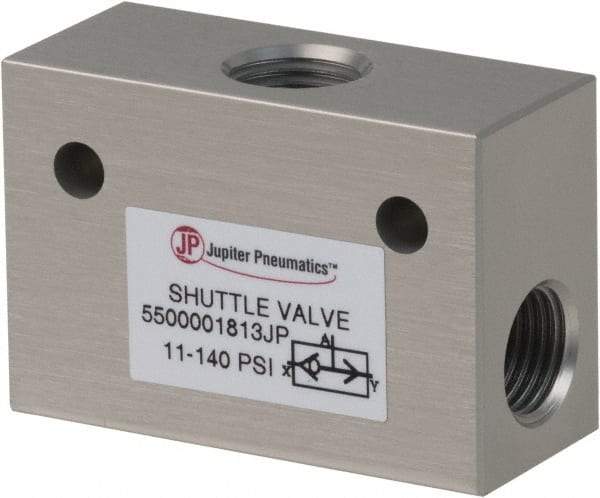 PRO-SOURCE - 1/4" NPT Shuttle Valve - 11.4 to 140.78 psi & Aluminum Alloy Material - Eagle Tool & Supply