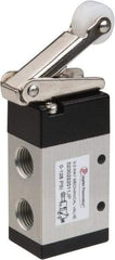 PRO-SOURCE - 1/4" NPT Mechanically Operated Air Valve - 3 Way, 2 Position, Roller Lever/Spring, 0.98 CV Rate & 127.98 Max psi - Eagle Tool & Supply
