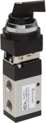 PRO-SOURCE - 1/4" NPT Mechanically Operated Air Valve - 3 Way, 2 Position, Long Selector/Manual, 0.98 CV Rate & 127.98 Max psi - Eagle Tool & Supply