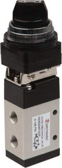 Value Collection - 1/8" NPT Mechanically Operated Air Valve - 3 Way, 2 Position, Selector/Manual, 0.76 CV Rate & 127.98 Max psi - Eagle Tool & Supply