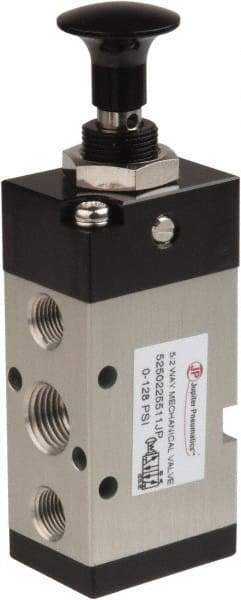 PRO-SOURCE - 1/4" NPT Mechanically Operated Air Valve - 5-Way, 2 Position, Push-Pull/Manual, 0.98 CV Rate & 127.98 Max psi - Eagle Tool & Supply