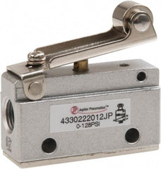 PRO-SOURCE - 1/8" NPT Mechanically Operated Air Valve - 3 Way, 2 Position, Roller Lever/Spring, 0.1 CV Rate & 127.98 Max psi - Eagle Tool & Supply
