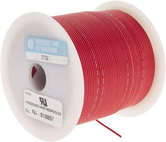 Made in USA - 22 AWG, 7 Strand, 500' OAL, Tinned Copper Hook Up Wire - Red PVC Jacket, 0.062" Diam - Eagle Tool & Supply