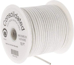 Made in USA - 14 AWG, 41 Strand, 100' OAL, Tinned Copper Hook Up Wire - White PVC Jacket, 0.136" Diam - Eagle Tool & Supply