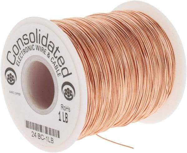 Made in USA - 24 AWG, 0.0201 Inch Diameter, 804 Ft., Solid, Grounding Wire - Copper, ASTM B3, QQ-W-343 Type S, RoHS Compliant - Eagle Tool & Supply