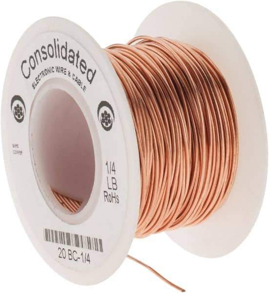 Made in USA - 20 AWG, 0.032 Inch Diameter, 79 Ft., Solid, Grounding Wire - Copper, ASTM B3, QQ-W-343 Type S, RoHS Compliant - Eagle Tool & Supply