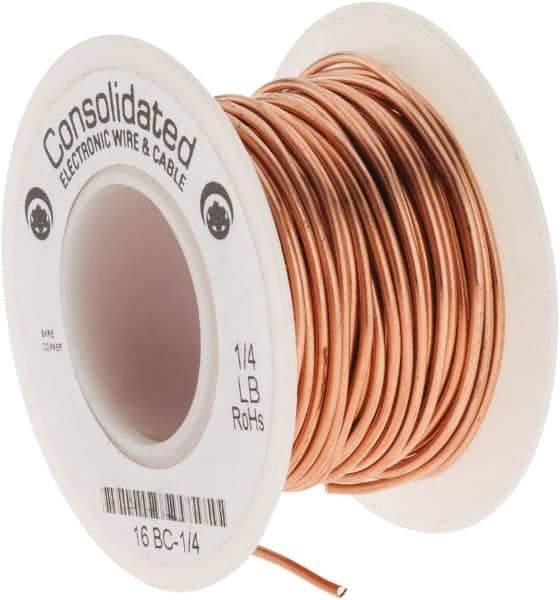 Made in USA - 16 AWG, 0.0508 Inch Diameter, 32 Ft., Solid, Grounding Wire - Copper, ASTM B3, QQ-W-343 Type S, RoHS Compliant - Eagle Tool & Supply