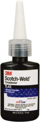 3M - 10 mL, Purple, Medium Strength Liquid Threadlocker - Series TL43, 24 Hour Full Cure Time, Hand Tool Removal - Eagle Tool & Supply