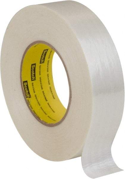 3M - 1" x 60 Yd Clear Rubber Adhesive Packaging Tape - Polyester Film Backing, 7 mil Thick, 380 Lb Tensile Strength, Series 8919MSR - Eagle Tool & Supply