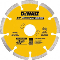 DeWALT - 5" Diam, 7/8" Arbor Hole Diam, Wet & Dry Cut Saw Blade - Diamond-Tipped, Standard Round Arbor - Eagle Tool & Supply