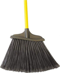 PRO-SOURCE - 8-1/8" Wide, Black Synthetic Bristles, 48" Fiberglass Handle, Angled Broom - Water Resistant - Eagle Tool & Supply