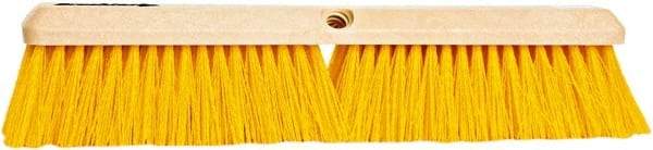 PRO-SOURCE - 18" General Purpose Polypropylene Push Broom - 3" Bristle Length, Plastic Block, Threaded Handle Connection, Handle Sold Separately - Eagle Tool & Supply