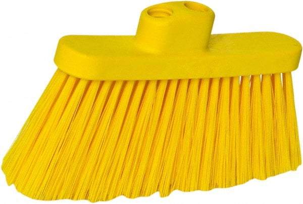 PRO-SOURCE - 10" Wide, Yellow Polypropylene Bristles, Angled Broom - Threaded Handle, 10 Inch Wide Broom, Yellow Bristles, Handle Sold Separately - Eagle Tool & Supply