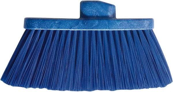 PRO-SOURCE - 10" Wide, Blue Polypropylene Bristles, Angled Broom - Threaded Handle, 10 Inch Wide Broom, Blue Bristles, Handle Sold Separately - Eagle Tool & Supply