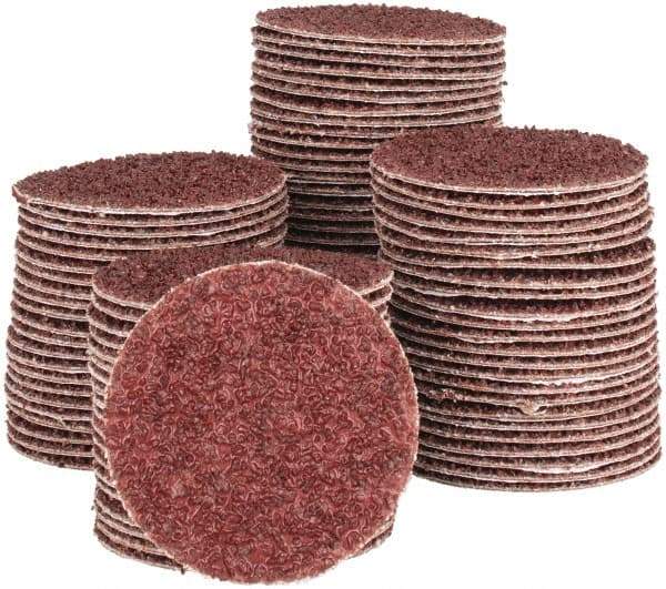 Tru-Maxx - 2" Diam, 24 Grit Aluminum Oxide Adhesive PSA Disc - Very Coarse Grade, X Weighted Cloth Backing, For Right Angle/Vertical Shaft Portable Grinders - Eagle Tool & Supply