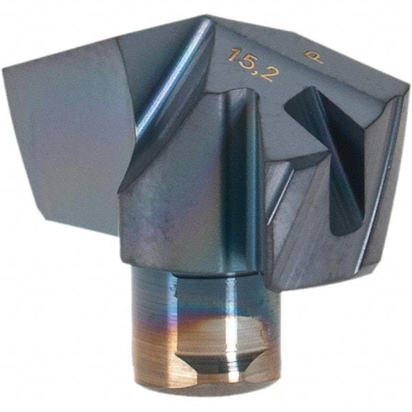 Iscar - Series ICP-2M, 0.598" Diam Grade IC908 140° Replaceable Drill Tip - Carbide, TiAlN Finish, 15 Seat Size, Through Coolant - Eagle Tool & Supply