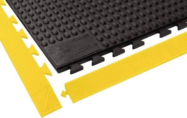 Wearwell - 3' Long x 3' Wide x 5/8" Thick, Anti-Fatigue Modular Matting Tiles - Male & Female, 4 Interlocking Sides, Black, For Dry Areas, Series 503 - Eagle Tool & Supply