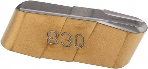 Iscar - 400200GIF E Grade IC830, 4mm Cutting Width Carbide Grooving Insert - 2mm Max Depth of Cut, Neutral, 2mm Corner Radius, TiAlN Finish - Eagle Tool & Supply