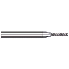 Square End Mill: 0.025'' Dia, 1/8'' LOC, 1/8'' Shank Dia, 2-1/2'' OAL, 4 Flutes, Solid Carbide Single End, TiB2 Finish, 50 ° Variable Helix, RH Cut, RH Flute