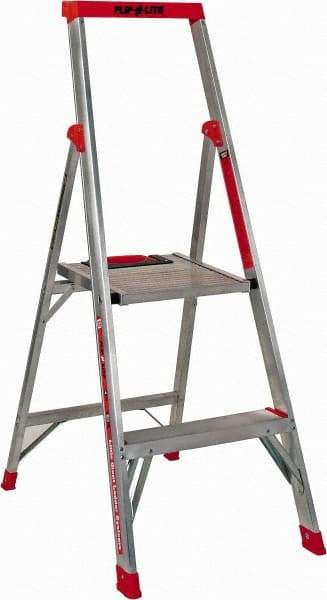 Little Giant Ladder - 2 Steps, 4' High, Type IA Rating, Aluminum Step Ladder - 300 Lb Capacity, 19" Base Width - Eagle Tool & Supply