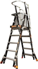 Little Giant Ladder - 108" 8 Step Platform - Rolling Work Platform, 375 Lb Capacity, 108" Platform Height, 45-1/2" Base Width x 87" Base Depth, Aluminum - Eagle Tool & Supply