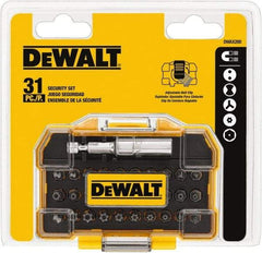 DeWALT - 31 Piece, Screwdriver Tamperproof Bit Set - 3/32, 7/64, 1/8, 9/64, 5/32, 5/16", 2, 2.5, 3, 4mm Hex, T8, T10, T15, T20, T25, T30, T35, T40 Torx, #4, #6, #8, #10 Spanner, #1, #2, #3, #4 Tri-Wing & #6 Clutch Type G - Eagle Tool & Supply