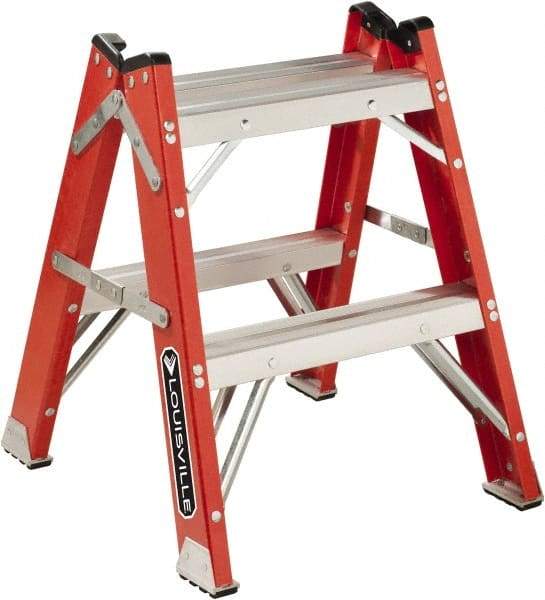 Louisville - 1 Step, 2' High, Type IAA Rating, Fiberglass Step Stand - 375 Lb Capacity, 21" Base Width - Eagle Tool & Supply