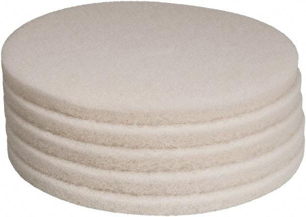 PRO-SOURCE - Polishing Pad - 19" Machine, White Pad, Polyester - Eagle Tool & Supply