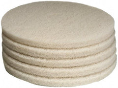 PRO-SOURCE - Polishing Pad - 17" Machine, White Pad, Polyester - Eagle Tool & Supply