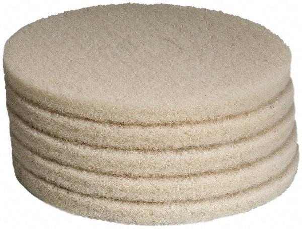 PRO-SOURCE - Polishing Pad - 15" Machine, White Pad, Polyester - Eagle Tool & Supply