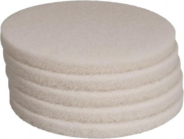 PRO-SOURCE - Polishing Pad - 14" Machine, White Pad, Polyester - Eagle Tool & Supply